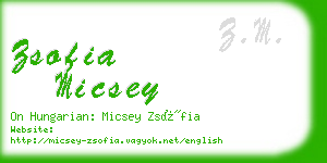 zsofia micsey business card